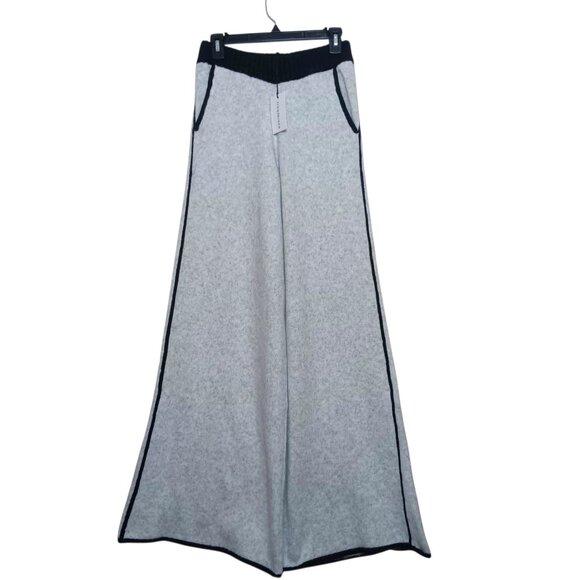 WEWOREWHAT Piped Wide Leg Pull On Knit Pant Gray/Black Size XS New NWT - Picture 1 of 11
